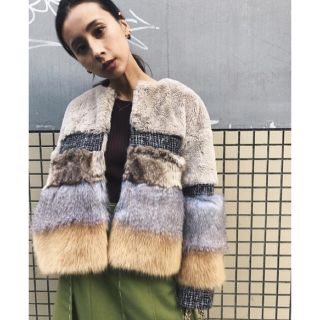 アメリヴィンテージ(Ameri VINTAGE)の1度着用のみ　☆ アメリヴィンテージ  MIXTURE FUR BLOUSON(毛皮/ファーコート)