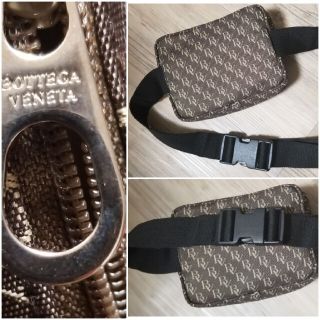 ボッテガヴェネタ(Bottega Veneta)の正規品新品未使用　ボッテガヴェネタ　総ロゴキャンパスボディバッグ　自宅保管品(ボディバッグ/ウエストポーチ)