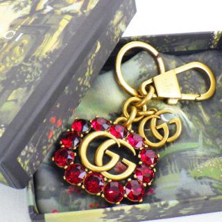 グッチ(GUCCI)のチェーン GGマーモント　アンティークゴールド キーホルダー(チャーム)