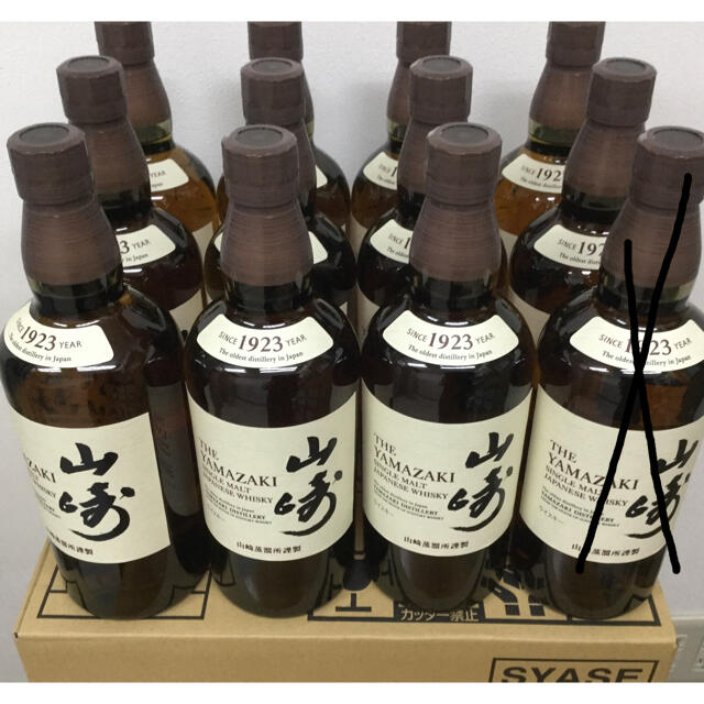 サントリー(サントリー)の一本破損のため山崎11本セット。説明よく確認して下さい 食品/飲料/酒の酒(ウイスキー)の商品写真