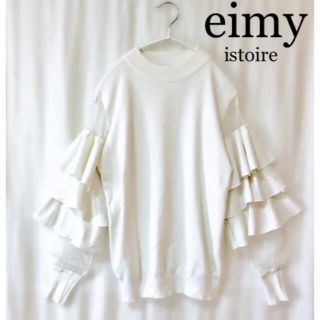 エイミーイストワール(eimy istoire)のeimy istoire■袖 フリル チュール ニットトップス(ニット/セーター)