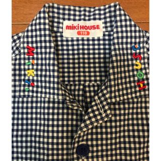 ミキハウス(mikihouse)の【美品】mikihouse ミキハウス  チェックシャツ　110 センチ(ブラウス)