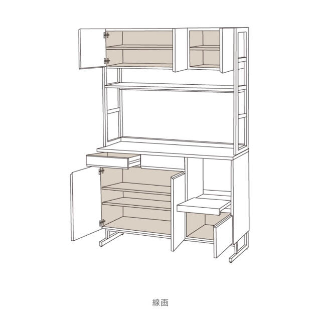 unico(ウニコ)のunico キッチンボード　食器棚 インテリア/住まい/日用品の収納家具(キッチン収納)の商品写真