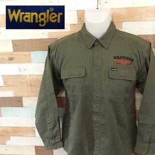 ラングラー(Wrangler)の【Wrangler】 美品 ラングラー カーキ長袖シャツ 綿 サイズ150(シャツ)