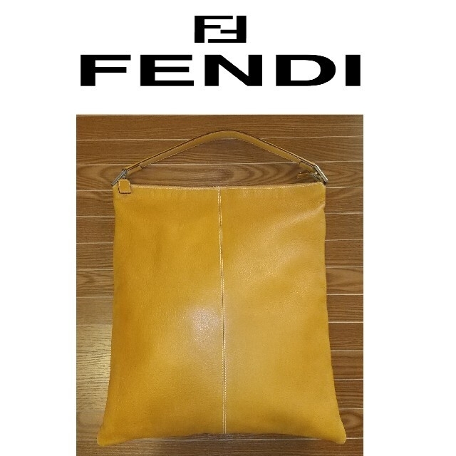 メンズ大幅値下げ  FENDI トートバッグ 男女兼用 イエロー 高級レザー使用