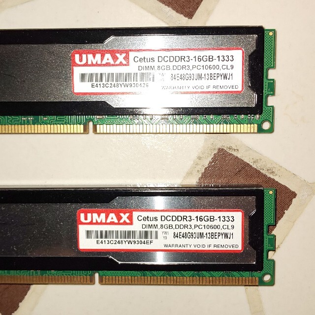 UMAX　Cetus　DDR3　16GB(8GBx2)　dual 1