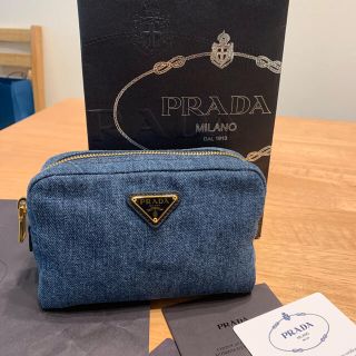 プラダ(PRADA)の【PRADA】ポーチ　デニム▼値下げ中(ポーチ)