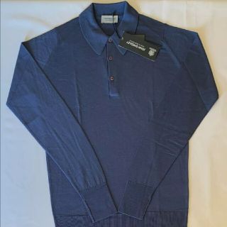 ジョンスメドレー(JOHN SMEDLEY)の新品　未使用ジョンスメドレー　メリノウール長袖ポロシャツ　パープル　S(ポロシャツ)