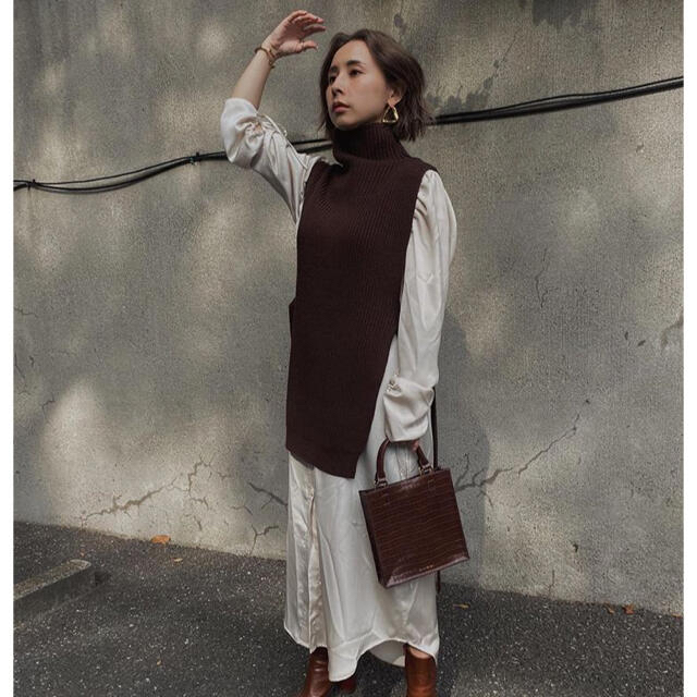 Ameri VINTAGE(アメリヴィンテージ)のAmeri VINTAGE☆ VEST LAYERED SHIRT DRESS レディースのワンピース(その他)の商品写真