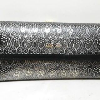 アナスイ(ANNA SUI)のアナスイ 長財布 シルバー×黒 がま口(財布)