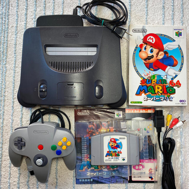 【メンテ済】ニンテンドー64 Nintendo64 マリオ64 箱説明書付き