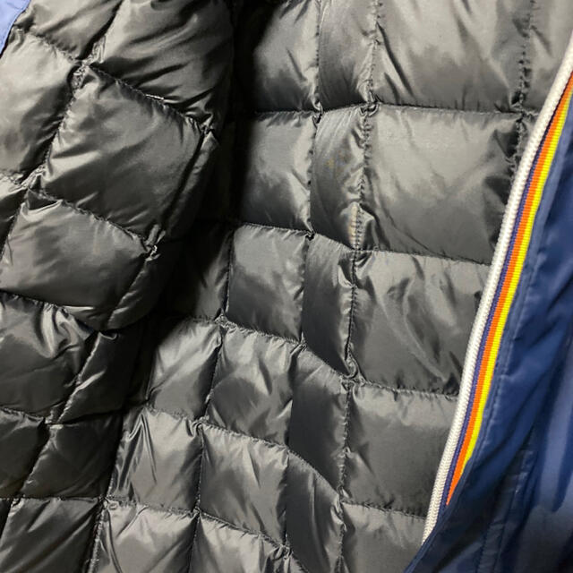 MONCLER(モンクレール)のK-WAY ナイロンダウンコート ジップアップ フード付き ロゴマーク S 紺  メンズのジャケット/アウター(ダウンジャケット)の商品写真