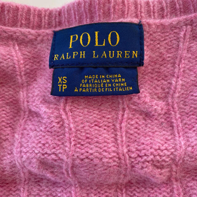 POLO RALPH LAUREN(ポロラルフローレン)のラルフローレン　ニット　Vネック　ピンク　セーター レディースのトップス(ニット/セーター)の商品写真