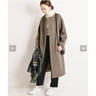 イエナ(IENA)のIENA  [2019AW] ラムウールノーカラーロングコート(ロングコート)