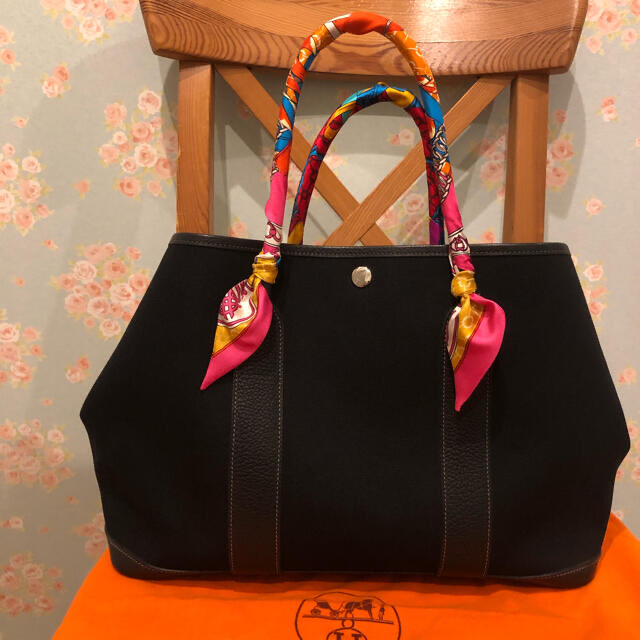 2022正規激安】 Hermes 黒 36 ガーデンパーティー PM エルメス
