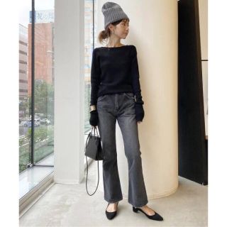 アパルトモンドゥーズィエムクラス(L'Appartement DEUXIEME CLASSE)のL 'AppartmentRibB/N  knit  ブラック(ニット/セーター)