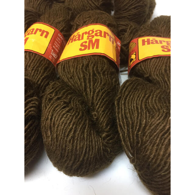 スウェーデン製 毛糸 茶色 7玉 Hargarn sm