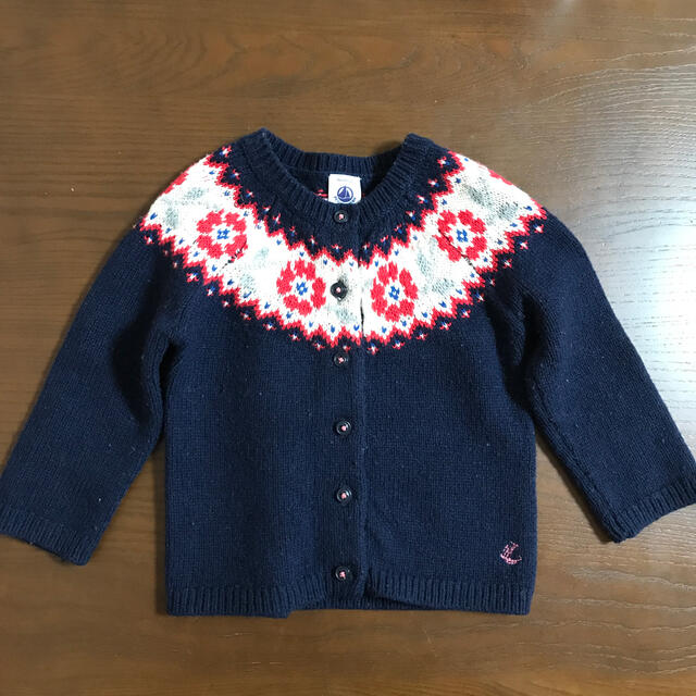 PETIT BATEAU(プチバトー)の※専用※【プチバトー】ニットカーディガン　80cm キッズ/ベビー/マタニティのベビー服(~85cm)(カーディガン/ボレロ)の商品写真