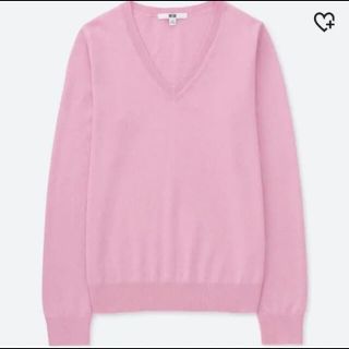 ユニクロ(UNIQLO)のユニクロ　コットンカシミヤ Vネックセーター　L(ニット/セーター)