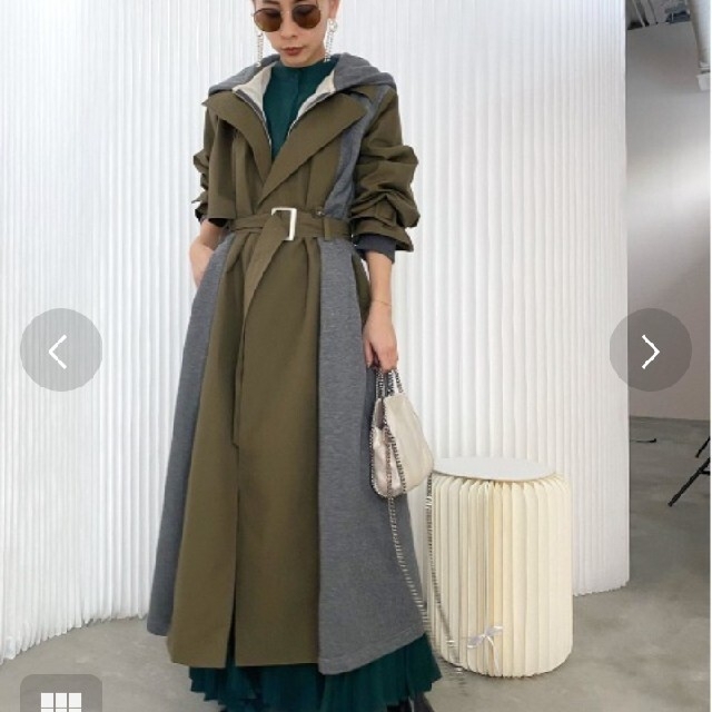 新品♡アメリヴィンテージ バックフリルジャケット カーキ トレンチコート-