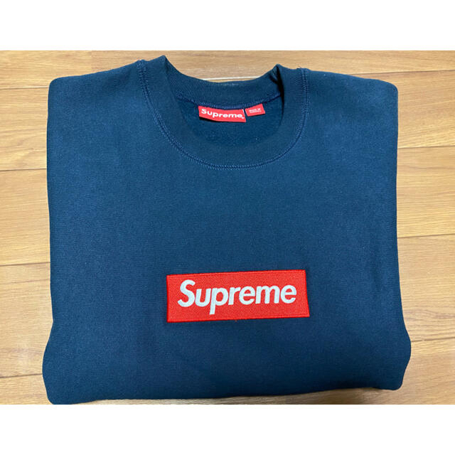 スウェットSupreme Box Logo Crewneck navy