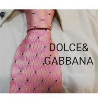 ドルチェアンドガッバーナ(DOLCE&GABBANA)の大人気★ドルチェ&ガッバーナ★光沢ピンク高級ネクタイ(ネクタイ)