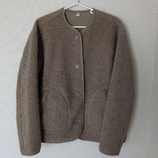 ユニクロ(UNIQLO)の未使用★ボアフリースクルーネック(ノーカラージャケット)