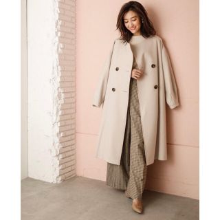 バナーバレット　MELTHON LONG COAT ノーカラー　ピンク