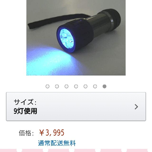 定価の半額以下!!ハンディブラックライト ハンドメイドのハンドメイド その他(その他)の商品写真