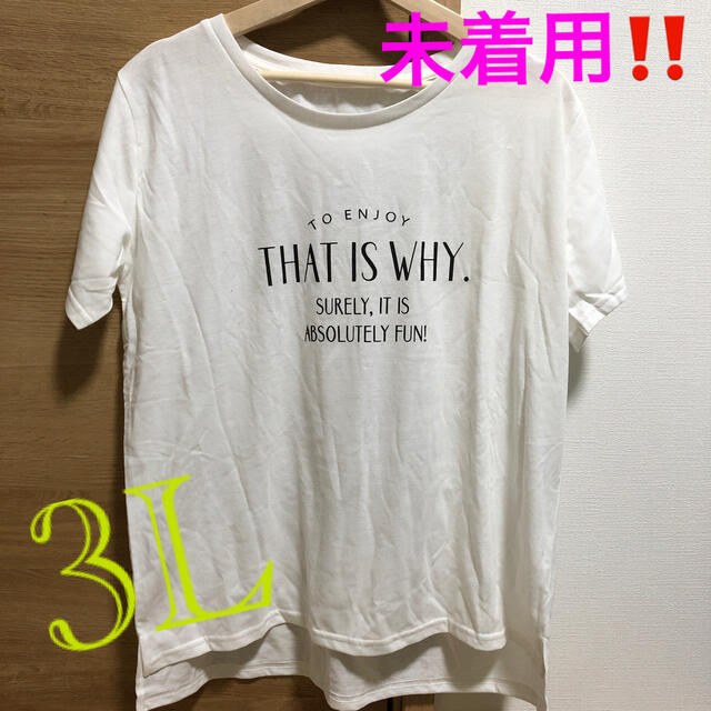 レディースTシャツ　3L 白シャツ レディースのトップス(Tシャツ(半袖/袖なし))の商品写真