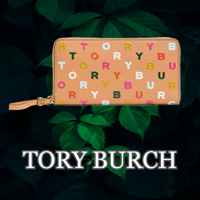 ★SALL☆【TORY BURCH】レタープリント　ジップ　長財布