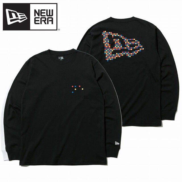 【新品】new era コットンTシャツ【ドット ブラック ロゴ NEWERA】