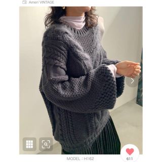 アメリヴィンテージ(Ameri VINTAGE)の【 AmeriVINTAGE 】ニット TWIN YARN CABLE KNIT(ニット/セーター)