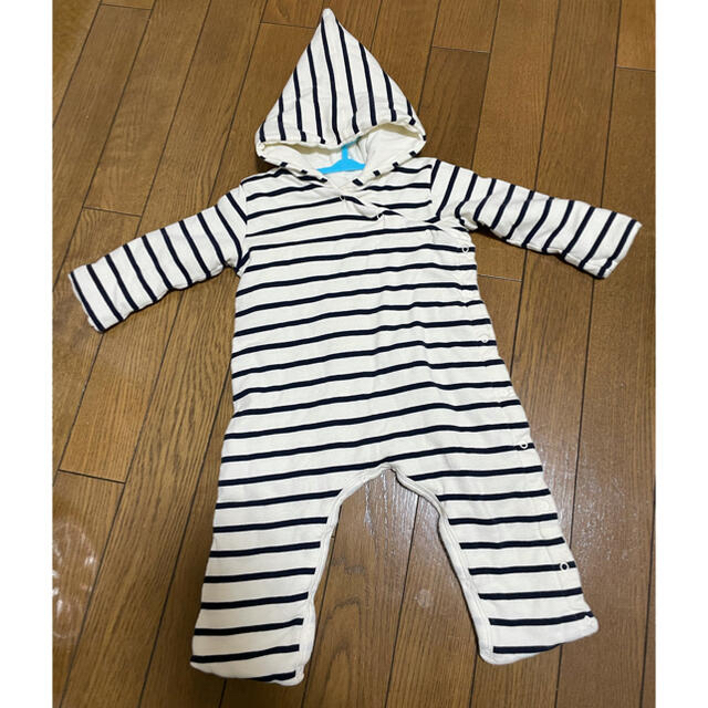 PETIT BATEAU(プチバトー)の専用！プチバトー　マリニエールボーダーロンパースとBurberryトップス キッズ/ベビー/マタニティのベビー服(~85cm)(ロンパース)の商品写真