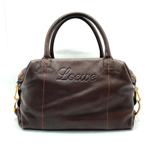 LOEWE(ロエベ)のgoodsさん専用　レザー ボストンバッグ ブラウン ポーチ付 レディースのバッグ(ボストンバッグ)の商品写真