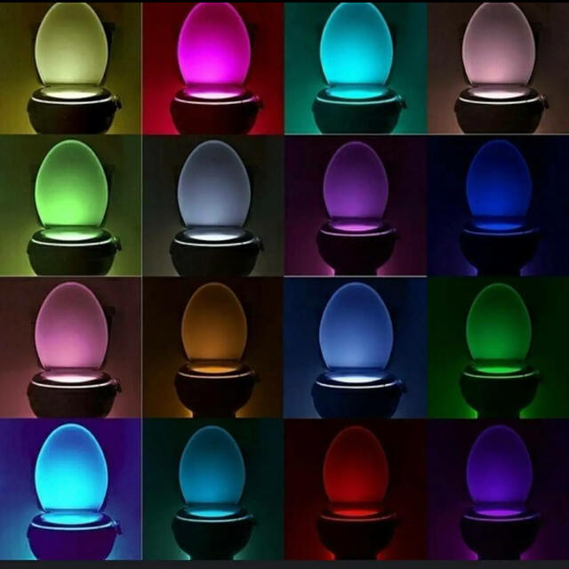 オシャレなトイレ　センサーナイト　ライト　LED16カラー インテリア/住まい/日用品のライト/照明/LED(その他)の商品写真