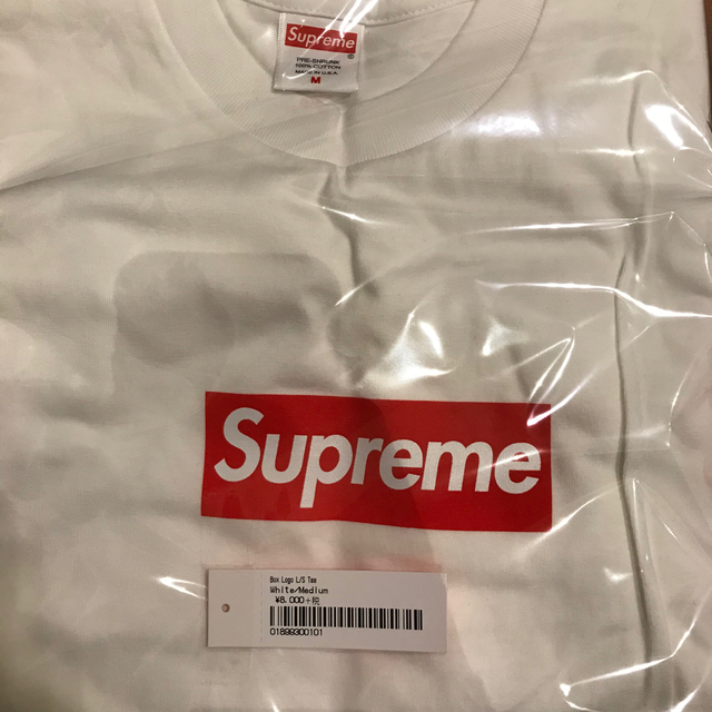 Supreme Box Logo L/S Tee 白 Mサイズ