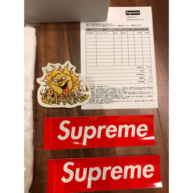 Supreme Box Logo L/S Tee 白 Mサイズ