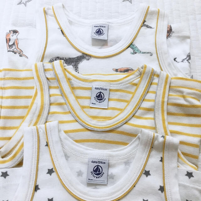 PETIT BATEAU(プチバトー)の＊ご専用＊ プチバトー  タンクトップ  4ans  6枚 キッズ/ベビー/マタニティのキッズ服男の子用(90cm~)(下着)の商品写真