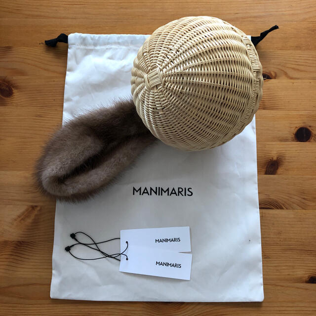 専用出品♡manimaris フルムーンバスケット ミンクハンドル 【高額売筋