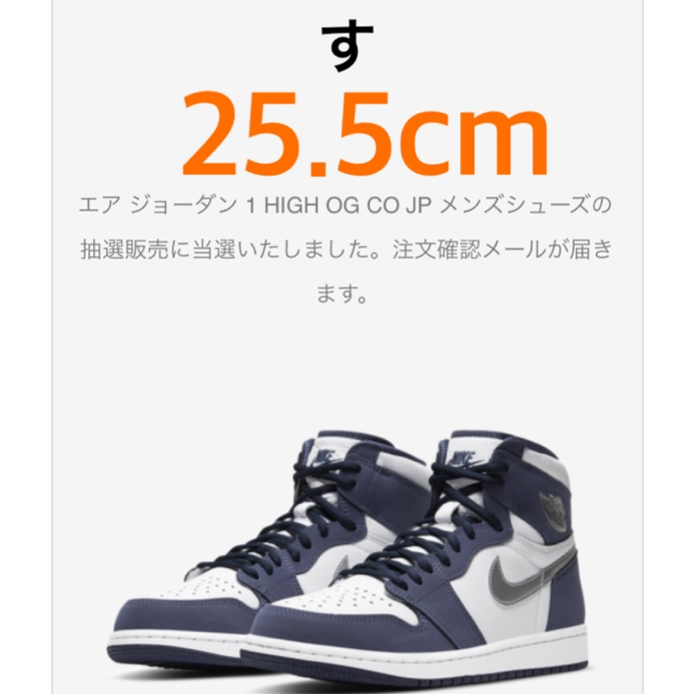 NIKE AIR JORDAN 1 CO.JP ネイビー　25.5cmスニーカー