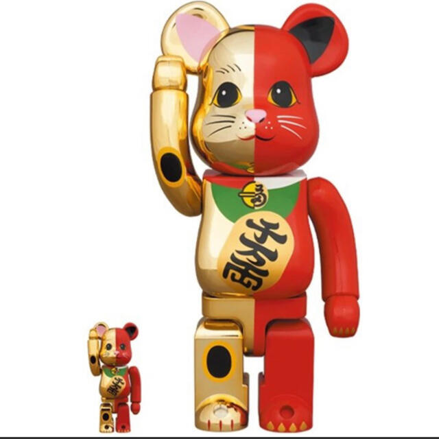 売れ筋商品 - TOY MEDICOM 【未開封】BE@RBRICK 400% & 100% 金×赤 招き猫 キャラクターグッズ