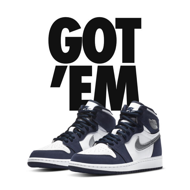 NIKE(ナイキ)のaj1 midnight navy 22.5 キッズ/ベビー/マタニティのキッズ靴/シューズ(15cm~)(スニーカー)の商品写真