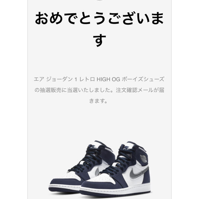 NIKE(ナイキ)のNIKE ジュニアエアージョーダン1 キッズ/ベビー/マタニティのキッズ靴/シューズ(15cm~)(スニーカー)の商品写真