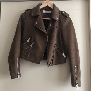 ザラ(ZARA)のライダースジャケット　ブラウン　ZARA BASIC(ライダースジャケット)