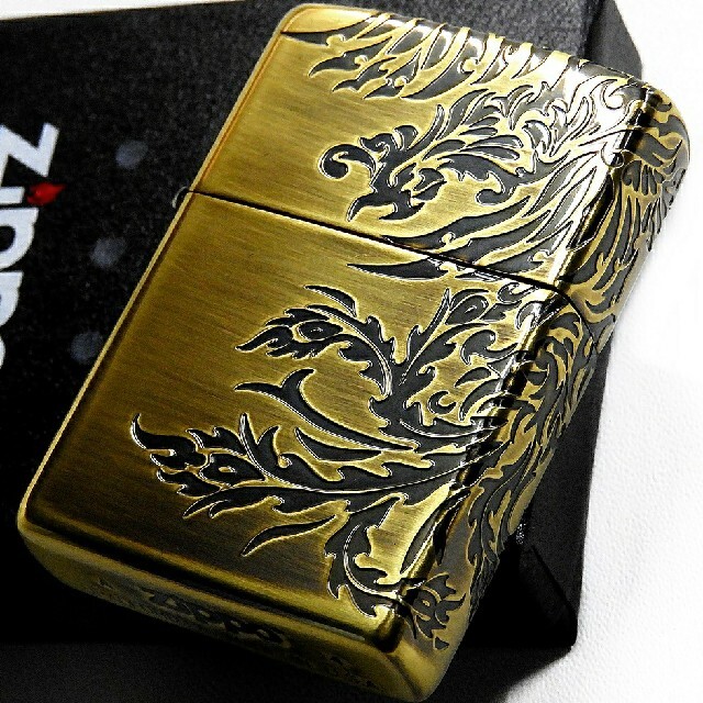 ZIPPO(ジッポー)の送料無料☆zippo☆3面加工☆アンティークゴールド☆鳳凰☆ジッポ メンズのファッション小物(タバコグッズ)の商品写真