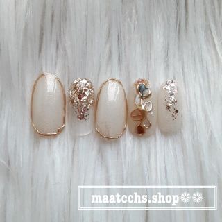 ニュアンスネイル シェルネイル ゴールド ネイルチップ