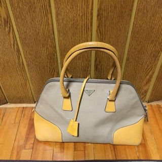 プラダ(PRADA)のPRADA 帆布×レザー ハンドバッグ(ハンドバッグ)