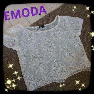 エモダ(EMODA)のEMODAﾚｰｽﾄｯﾌﾟｽ値下げ再出品♡(カットソー(半袖/袖なし))