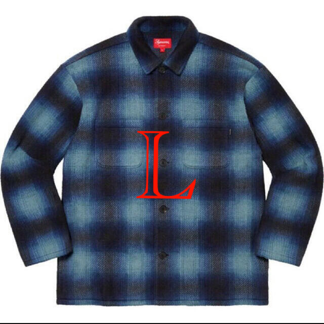 supreme shadow plaid fleece shirt 新品　L